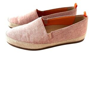NWOT Mulo Pink Linen Espadrilles Flats with Rounded Toe SZ 7